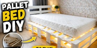 Paletten Yatak Yapımı - Dekorasyon Fikirleri - 2.el palet yatak ahşap yatak yapımı palet yatak ışıklı paletten montesorri yatak yapımı 1