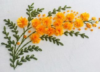 El Nakışı Mimoza Çiçeği Yapılışı - Nakış - brezilya nakışı nasıl yapılır brezilya nakışı örnekleri el nakışı çiçek yapımı el nakışı videoları