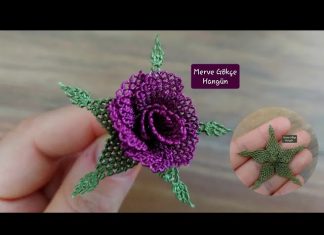 İğne Oyası Gül Yapımı - İğne Oyaları - iğne oyası çiçek yapımı ismek iğne oyası kalpli çiçek yapımı iğne oyası menekşe yapımı iğne oyası tomurcuk gül yapımı 1