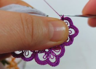 Çiçekli Tığ Oyası Yapımı - Örgü Modelleri - anlatımlı tığ oyaları sıralı çiçek oyası tığ oyası örneği anlatımlı tığ oyası yazma modelleri