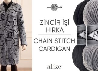 Zincir İşi Hırka Yapımı - Örgü Modelleri - bayan örgü hırka modelleri ve yapılışı örgü hırka modelleri bayan Tığ işi bayan hırka modelleri anlatımlı tığ işi kolay hırka modelleri