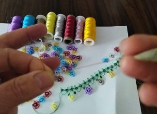 Mekik Oyası Bayram Şekeri Örneği - İğne Oyaları - mekik oyaları anlatımlı mekik oyası anlatımlı yapılışı mekik oyası başörtüsü mekik oyasının yapılışı 1