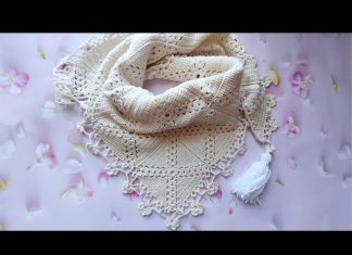 Kare Motifli Şal Yapılışı - Örgü Modelleri - bayan örgü şal modelleri en yeni örgü şal modelleri motifli şal örneği tığ işi şal modelleri