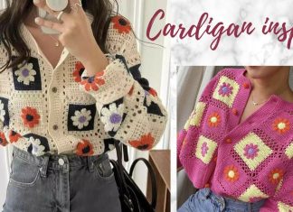 Kare Motifli Çiçekli Hırka Yapılışı - Örgü Modelleri - örgü hırka modelleri bayan örgü hırka yapılışı rengarenk örgü hırka modelleri