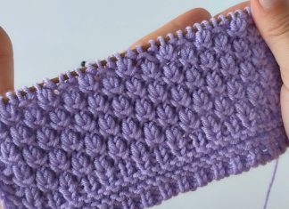 Şişle Minik Yapraklar Örgü Modeli Yapılışı - Örgü Modelleri - iki şişle kolay örgü modelleri yeni şiş örgü modelleri yün işleri örgü modelleri