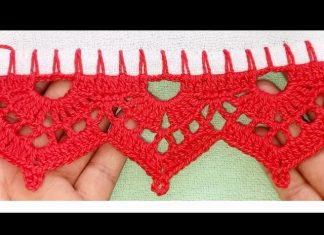 Tığ Kenar Oyası Örneği Tığ Kenar Oyası Örneği - Örgü Modelleri - battaniye kenar oyası tığla kenar modelleri yün kenar oyaları 1