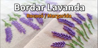 El Nakışı Lavanta Nasıl Yapılır? - Nakış - el nakışı çiçek yapımı lavanta kanaviçe havlu lavanta nakış desenleri rokoko lavanta yapımı