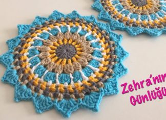 Mandala Motif Nasıl Örülür? - Örgü Modelleri - mandala motif yapımı mandala motifli runner tığ işi motif 1