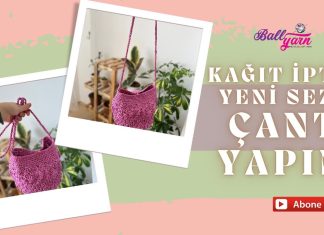 Renkli Kağıt İpten Çanta Yapılışı - Örgü Modelleri - anlatımlı örgü çanta modelleri kağıt ip çanta yapımı kağıt ipten çanta yapımı
