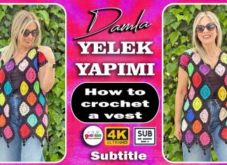 Damla Motifli Örgü Yelek Yapılışı - Örgü Modelleri - kolay el örgüsü yelek modelleri tığ işi bayan yelek modelleri yeni çıkan tığ işi yelek modelleri