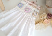 Robası Örgü Altı Kumaş Bebek Elbisesi - Bebek Örgü Modelleri - örgü robalı elbise yapımı üstü örgü altı kumaş elbise yapımı anlatımlı yazlık motifli elbiseler