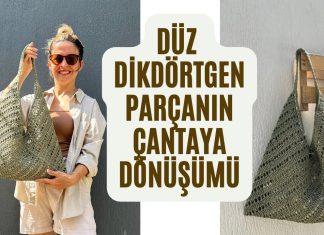 Tek Parçadan Kağıt İp Çanta Yapılışı - Örgü Modelleri - kağıt ip çanta modelleri ve yapımı örgü çanta modelleri tığla örme çanta modelleri