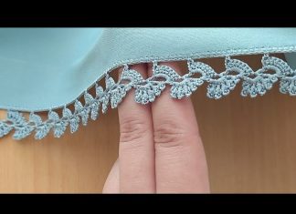 Tek Sıra Tığ Oyası Yapılışı - Örgü Modelleri - basit tığ oyaları kenar oyası örgü tüm tığ oyaları yeni model tığ oyaları