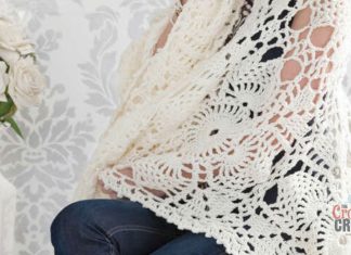 Tığla Örgü Şal Modeli Yapılışı - Örgü Modelleri - örgü şal modelleri açıklamalı salaş örgü şal modelleri üçgen örgü şal modelleri