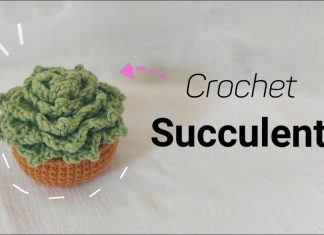 Örgü Sukulent Yapılışı - Örgü Modelleri - örgü çiçek modelleri örgü saksıda çiçek örgü sukulent