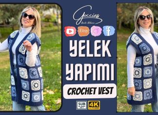 Kare Motifli Örgü Yelek Yapılışı - Örgü Modelleri - anlatımlı örgü yelek modelleri motifli örgü yelek motifli örgü yelek modelleri