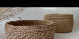 Hasır Örgü Sepet Yapılışı - Örgü Modelleri - hasır iple sepet yapımı hasır ipten örgü sepet yapımı hasır örgü sepet tığ işi sepet