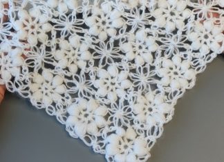 Motifli Kolay Örgü Şal Yapılışı - Örgü Modelleri - en yeni örgü şal modelleri örgü motif modelleri üçgen şal modelleri