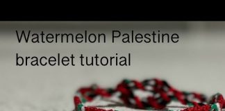 Karpuz Filistin Bayrağı Bileklik Yapılışı - Örgü Modelleri - ip örgü bileklik nasıl yapılır makrome bileklik makrome bileklik yapımı