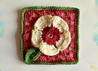 3D Çiçekli Kare Motif Yapılışı - Örgü Modelleri - kare motif anlatımlı kolay kare motif yapımı örgü modelleri ve yapılışları tığ işi kare motif