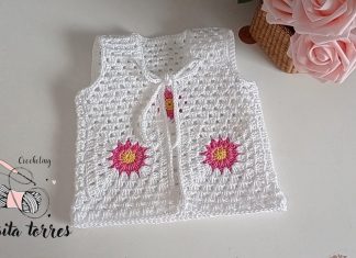 Motifli Kolay Bebek Yeleği Yapılışı - Örgü Modelleri - bebek yeleği anlatımlı çiçek motifli bebek yeleği yapılışı tığ işi motifli bebek yeleği