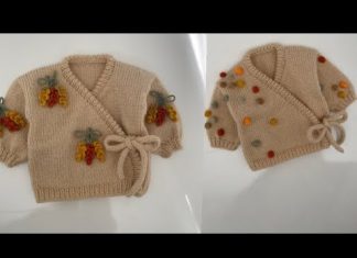 Kruvaze Çiçekli Bebek Hırkası Yapılışı Kruvaze Çiçekli Bebek Hırkası Yapılışı - Bebek Hırkaları Yelekleri - bebek örgü hırka yapımı anlatımlı kız bebek örgü hırka yeni doğan bebek örgüsü hırka 1