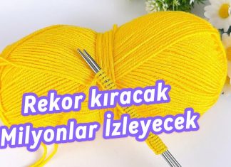 Delikli İki Şişle Kolay Örgü Modeli Yapılışı - Örgü Modelleri - delikli örgü modelleri iki şiş örgü iki şiş örgü modelleri kolay ajurlu iki şiş örgü modeli
