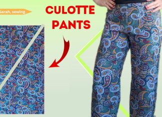 1 Metre Kumaştan Pantolon Nasıl Dikilir? - Dikiş - bol paça pantolon dikimi kalıpsız pantolon dikimi kumaş pantolon dikimi plazzo pantolon dikimi