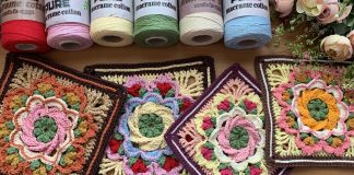 Çiçekli Kare Motif Örnekleri Yapılışı - Örgü Modelleri - farklı kare motifler kare motif örnekleri yapılışı tığ işi kare motif örnekleri