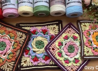 Çiçekli Kare Motif Örnekleri Yapılışı - Örgü Modelleri - farklı kare motifler kare motif örnekleri yapılışı tığ işi kare motif örnekleri