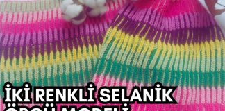 İki Renkli Selanik Nasıl Örülür? - Örgü Modelleri - gerçek selanik örgüsü sarkmayan selanik örneği selanik örgü selanik örgü atkı selanik örgü modelleri