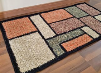 Patchwork Örgü Halı Yapılışı - Örgü Modelleri - anlatımlı örgü paspas modelleri el örgüsü halı modelleri örgü halı yapımı tığ işi halı modelleri