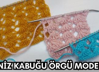 Şişle Deniz Kabuğu Modeli Yapılışı - Örgü Modelleri - iki şiş örgü iki şiş örgü örnekleri kolay ajurlu iki şiş örgü modeli şiş örgü örnekleri