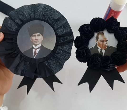 10 Kasım Atatürk'ü Anma Rozet Yapımı - Okul Öncesi Etkinlikleri - 