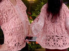 Çiçek Motifli Örgü Yelek Yapılışı - Örgü Modelleri - el örgüsü yelek modelleri kadın el örgüsü yelek modelleri modern genç yelek modelleri yeni yelek modellerini göster