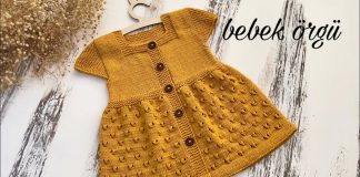 Kız Bebek Örgü Elbise Yapımı - Bebek Örgü Modelleri - bebek örgü elbise kız bebek örgü elbise anlatımlı kız bebek örü elbise modelleri