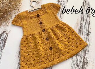 Kız Bebek Örgü Elbise Yapımı - Bebek Örgü Modelleri - bebek örgü elbise kız bebek örgü elbise anlatımlı kız bebek örü elbise modelleri