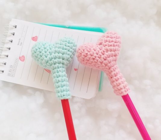 Amigurumi Kalp Kalem Süsü Yapımı - Amigurumi - amigurumi kalem başlığı kalem başlığı süsü kalem başlığı yapımı kalem süsü yapımı