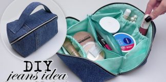 Fermuarlı Makyaj Çantası Nasıl Dikilir? - Dikiş - astarlı kumaş çanta dikimi astarlı makyaj çantası dikimi eski kot pantolon değerlendirme kolay makyaj çantası dikimi kot çanta dikimi kumaş çanta modelleri ve yapılışları