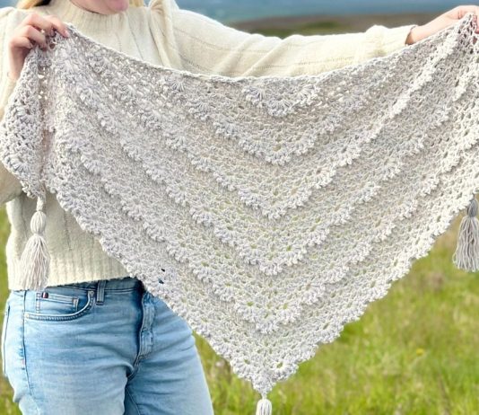 Kolay Örgü Tığ Şal Yapımı - Örgü Modelleri - el örgüsü şal modelleri el örgüsü şal modelleri ve yapılışları en kolay tığ işi şal modelleri tığ işi üçgen kolay tığ şal modelleri