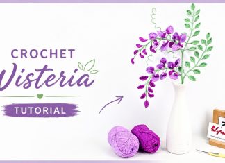 Adım Adım Mor Salkım Çiçeği Yapımı - Örgü Modelleri - 3d örgü çiçek yapımı kolay örgü buket çiçek yapımı kolay örgü çiçek yapımı motif çiçek yapımı tığ örgü çiçek yapımı