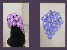Çiçek Örgü Bandana Yapımı - Örgü Modelleri - en yeni bandana modelleri örgü bandana modelleri bayan örgü bandana yapımı tığ işi bandana modelleri üçgen örgü bandana yapımı