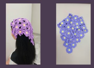 Çiçek Örgü Bandana Yapımı - Örgü Modelleri - en yeni bandana modelleri örgü bandana modelleri bayan örgü bandana yapımı tığ işi bandana modelleri üçgen örgü bandana yapımı