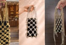 Makrome Işıltılı Telefon Çantası Yapılışı - Örgü Modelleri - makrome telefon çantası yapımı parlak çanta polyester makrome telefon çantası sparkly bag taşlı çanta telefon çantası örgü modelleri