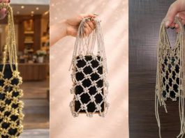 Makrome Işıltılı Telefon Çantası Yapılışı - Örgü Modelleri - makrome telefon çantası yapımı parlak çanta polyester makrome telefon çantası sparkly bag taşlı çanta telefon çantası örgü modelleri