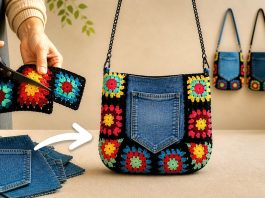 Örgü İle Kot Pantolondan Çanta Yapımı - Dikiş - eski kottan çanta modelleri kot çanta modelleri uygulamalı kot pantolon paçasından çanta yapımı kot pantolondan çanta modelleri pinterest kot pantolondan çanta yapımı