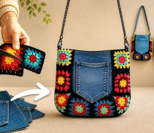 Örgü İle Kot Pantolondan Çanta Yapımı - Dikiş - eski kottan çanta modelleri kot çanta modelleri uygulamalı kot pantolon paçasından çanta yapımı kot pantolondan çanta modelleri pinterest kot pantolondan çanta yapımı