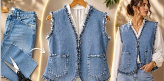 Kot Pantolondan Yelek Nasıl Yapılır? - Dikiş - eski kot pantolon geri dönüşüm eski kot pantolondan neler yapılabilir eski kot pantolondan yelek yapımı kot kumaştan yelek modelleri