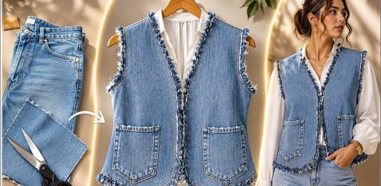 Kot Pantolondan Yelek Nasıl Yapılır? - Dikiş - eski kot pantolon geri dönüşüm eski kot pantolondan neler yapılabilir eski kot pantolondan yelek yapımı kot kumaştan yelek modelleri