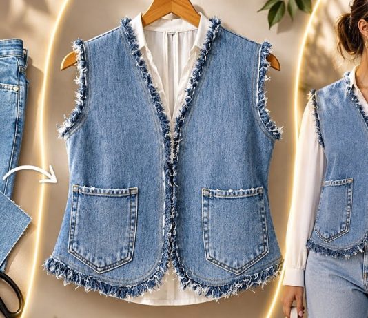 Kot Pantolondan Yelek Nasıl Yapılır? - Dikiş - eski kot pantolon geri dönüşüm eski kot pantolondan neler yapılabilir eski kot pantolondan yelek yapımı kot kumaştan yelek modelleri